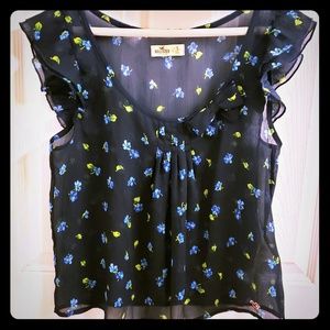 Hollister size small sheer sexy spring flowers